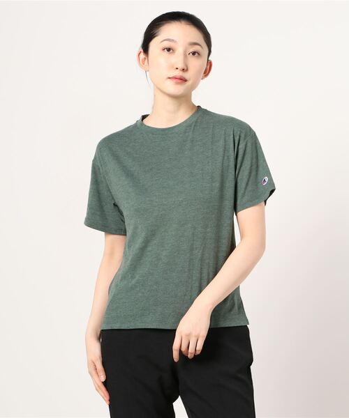 Champion(チャンピオン)の「【Champion/チャンピオン】レディース Tシャツ(Tシャツ/カットソー・レディース・ホワイト/パープル/ダークグリーン/ブラック/ベージュ・MEDIUM/LARGE)」の1枚目の写真