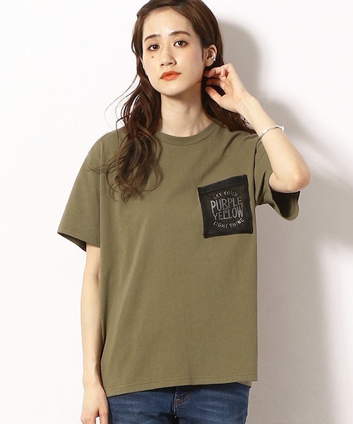 Purple&Yellow（パープルアンドイエロー）の「メッシュポケット　半袖Tシャツ（Tシャツ/カットソー・メンズ・カーキ/ホワイト/ブラック/オレンジ・SMALL/LARGE/MEDIUM/X-LARGE/X-SMALL）」の15枚目の写真