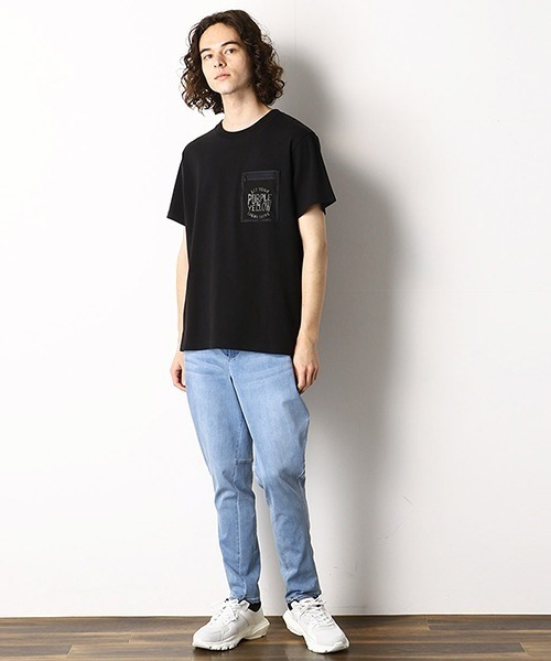 Purple&Yellow（パープルアンドイエロー）の「メッシュポケット　半袖Tシャツ（Tシャツ/カットソー・メンズ・カーキ/ホワイト/ブラック/オレンジ・SMALL/LARGE/MEDIUM/X-LARGE/X-SMALL）」の8枚目の写真