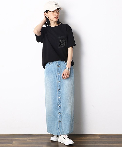 Purple&Yellow（パープルアンドイエロー）の「メッシュポケット　半袖Tシャツ（Tシャツ/カットソー・メンズ・カーキ/ホワイト/ブラック/オレンジ・SMALL/LARGE/MEDIUM/X-LARGE/X-SMALL）」の9枚目の写真