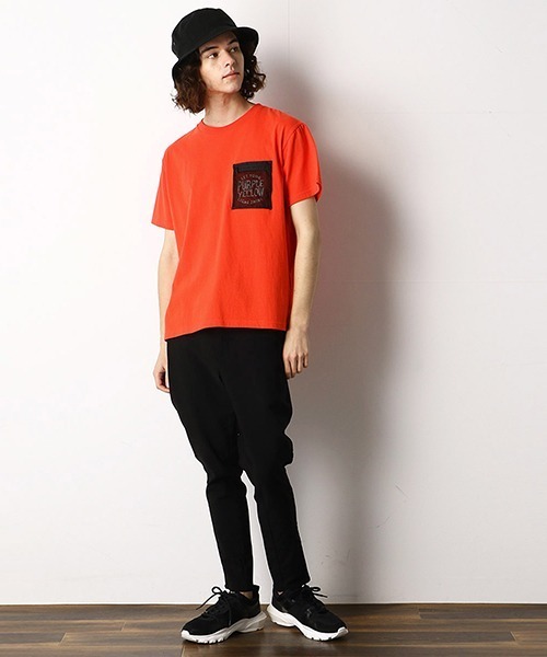 Purple&Yellow（パープルアンドイエロー）の「メッシュポケット　半袖Tシャツ（Tシャツ/カットソー・メンズ・カーキ/ホワイト/ブラック/オレンジ・SMALL/LARGE/MEDIUM/X-LARGE/X-SMALL）」の10枚目の写真