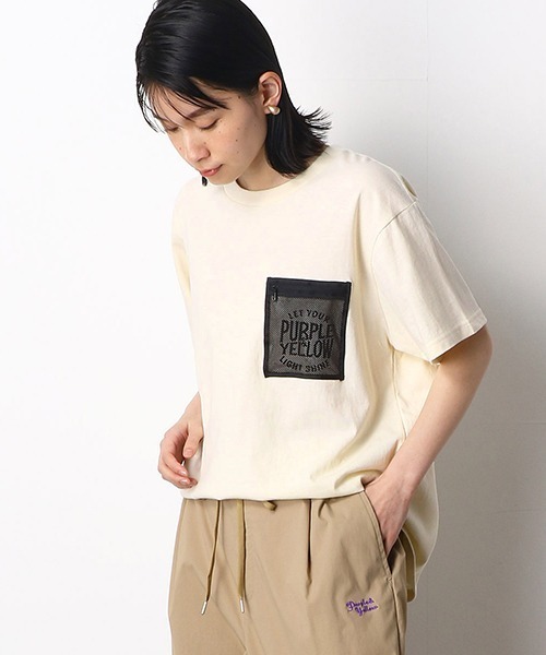 Purple&Yellow（パープルアンドイエロー）の「メッシュポケット　半袖Tシャツ（Tシャツ/カットソー・メンズ・カーキ/ホワイト/ブラック/オレンジ・SMALL/LARGE/MEDIUM/X-LARGE/X-SMALL）」の16枚目の写真