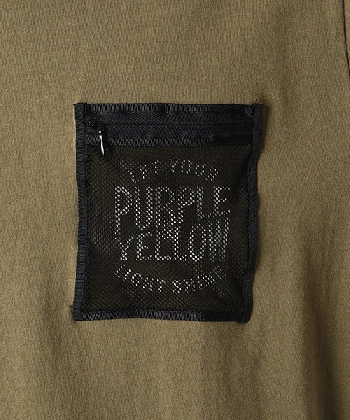 Purple&Yellow（パープルアンドイエロー）の「メッシュポケット　半袖Tシャツ（Tシャツ/カットソー・メンズ・カーキ/ホワイト/ブラック/オレンジ・SMALL/LARGE/MEDIUM/X-LARGE/X-SMALL）」の22枚目の写真