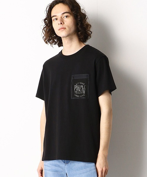 Purple&Yellow（パープルアンドイエロー）の「メッシュポケット　半袖Tシャツ（Tシャツ/カットソー・メンズ・カーキ/ホワイト/ブラック/オレンジ・SMALL/LARGE/MEDIUM/X-LARGE/X-SMALL）」の5枚目の写真