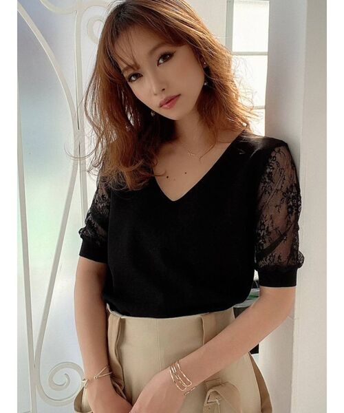 RESEXXY（リゼクシー）の「レース半袖ニット（トップス）」