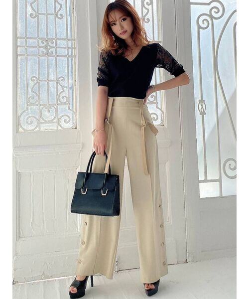 RESEXXY（リゼクシー）の「レース半袖ニット（ニット/セーター・レディース・ホワイト/ブラック/ベージュ/ブラウン・FREE）」の22枚目の写真