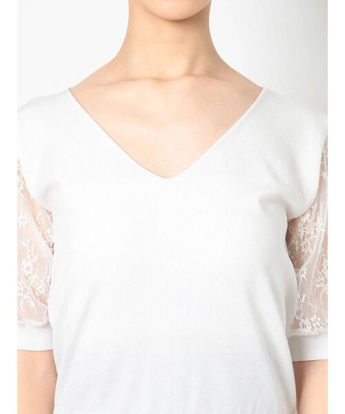 RESEXXY（リゼクシー）の「レース半袖ニット（ニット/セーター・レディース・ホワイト/ブラック/ベージュ/ブラウン・FREE）」の20枚目の写真