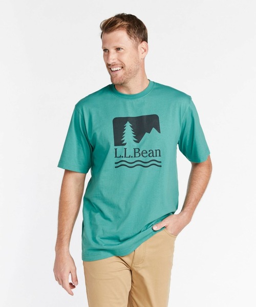 L.L.Bean(エルエルビーン)の「ケアフリー・アンシュリンカブル・ティ、半袖 エル・エル・ビーン・ロゴ ジャパン・フィット(Tシャツ/カットソー・メンズ・ネイビー/ブルーグリーン/ネイビー系/レッド/オレンジ/ヘザーグレー/ブルー・SMALL/MEDIUM/LARGE/X-LARGE/XX-LARGE)」の22枚目の写真