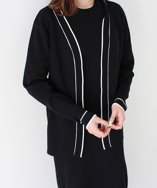 MODE ROBE(モードローブ)の「配色ワンピース&カーディガンセット(ワンピース・レディース・ホワイト/ブラック・FREE)」の19枚目の写真