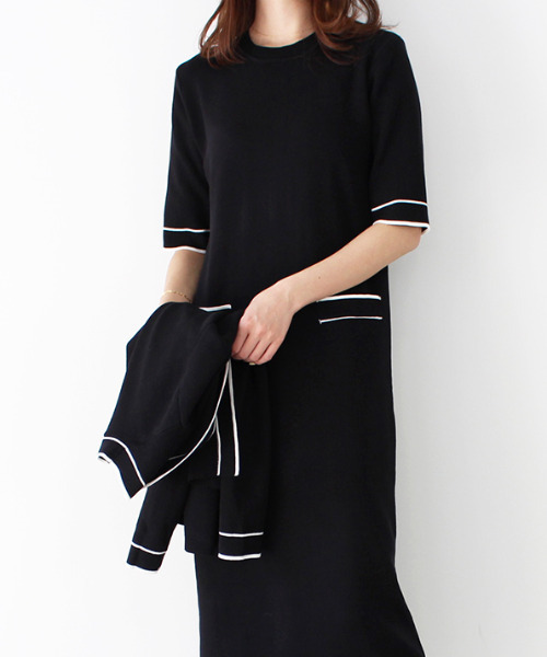 MODE ROBE(モードローブ)の「配色ワンピース&カーディガンセット(ワンピース・レディース・ホワイト/ブラック・FREE)」の20枚目の写真