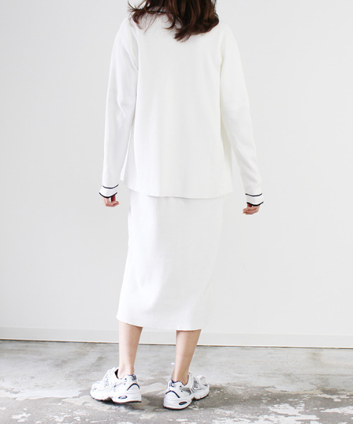 MODE ROBE(モードローブ)の「配色ワンピース&カーディガンセット(ワンピース・レディース・ホワイト/ブラック・FREE)」の11枚目の写真