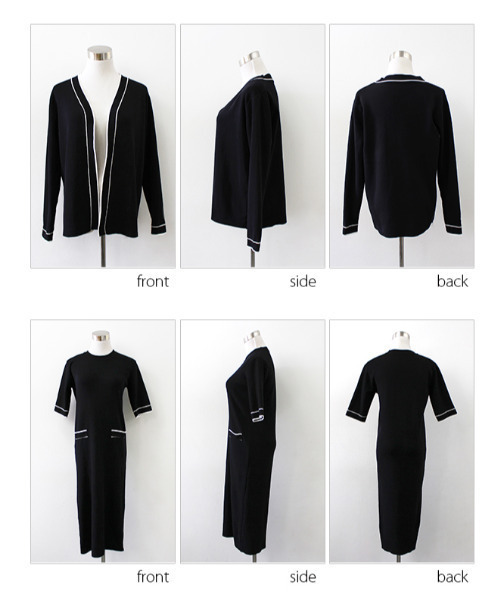 MODE ROBE(モードローブ)の「配色ワンピース&カーディガンセット(ワンピース・レディース・ホワイト/ブラック・FREE)」の22枚目の写真