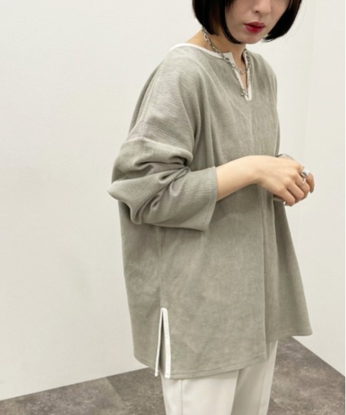 apres jour mignon(アプレジュールミニョン)の「楊柳カットキーネックトップス 【ZOZOTOWN限定アイテム】(Tシャツ/カットソー・レディース・アイボリー/カーキ/グレイッシュベージュ・X-LARGE/フリー)」の22枚目の写真