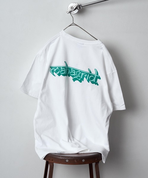 MAHAGRID（マハグリッド）の「【mahagrid/マハグリッド】 SANSKRIT LOGO TEE（Tシャツ/カットソー・メンズ・ネイビー/ホワイト/パープル・X-LARGE/MEDIUM/LARGE/SMALL）」の8枚目の写真