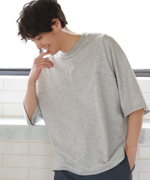 LAKOLE（ラコレ）の「ミニ裏毛ドルマンBIG-Tシャツ / 937737（Tシャツ/カットソー・メンズ・グレー/ホワイト/グリーン/ブラック・MEDIUM/LARGE）」の4枚目の写真