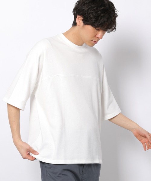 LAKOLE（ラコレ）の「ミニ裏毛ドルマンBIG-Tシャツ / 937737（Tシャツ/カットソー・メンズ・グレー/ホワイト/グリーン/ブラック・MEDIUM/LARGE）」の2枚目の写真