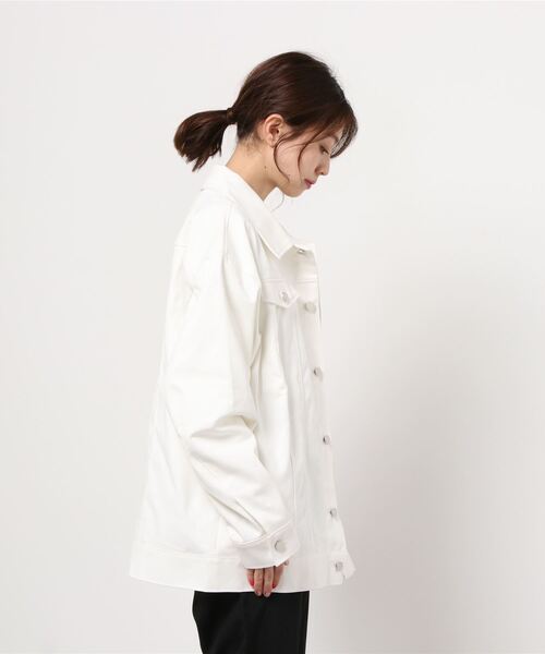 Figments（フィグメンツ）の「ツイルオーバージャケット（その他アウター・レディース・ホワイト/ブラック/ブルー・SMALL/MEDIUM）」の4枚目の写真