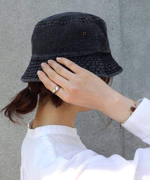 newhattan（ニューハッタン）の「newhattan/コットンバケットハット（ハット・メンズ・ブラック系その他/インディゴブルー/ブラック/カーキ/オフホワイト/ライトブルー/ホワイト/デザートカモ/カモフラージュ/ネイビー/ダークグリーン/バーガンディー・FREE/SMALL）」の6枚目の写真