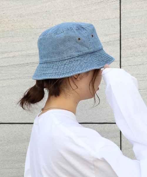 newhattan（ニューハッタン）の「newhattan/コットンバケットハット（ハット・メンズ・ブラック系その他/インディゴブルー/ブラック/カーキ/オフホワイト/ライトブルー/ホワイト/デザートカモ/カモフラージュ/ネイビー/ダークグリーン/バーガンディー・FREE/SMALL）」の9枚目の写真