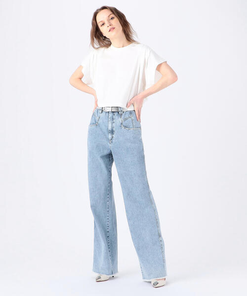 ISABEL MARANT DILESQUI コットンウォッシュドデニム ワイドパンツ
