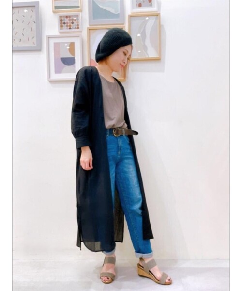 SHOO・LA・RUE（シューラルー）の「◆【S-3L】綿シフォンピンタックワンピース（ワンピース・レディース・ライトブルー/ブラック/ナチュラル/ライトオレンジ系・01/02/03/04/05）」の6枚目の写真