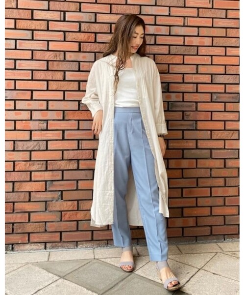 SHOO・LA・RUE（シューラルー）の「◆【S-3L】綿シフォンピンタックワンピース（ワンピース・レディース・ライトブルー/ブラック/ナチュラル/ライトオレンジ系・01/02/03/04/05）」の20枚目の写真