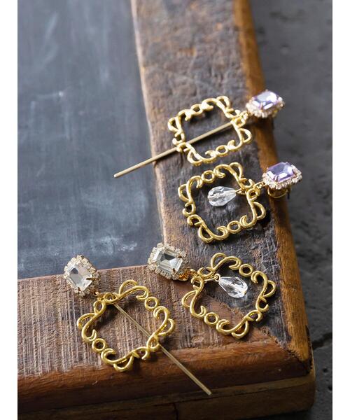 Honey Salon（ハニーサロン）の「スクエアビジューアシメピアス（ピアス（両耳用）・レディース・ライトブルー/クリア・FREE）」の20枚目の写真