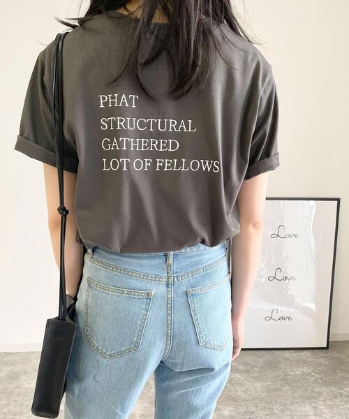 MLI'A（エムリア）の「Back4段刺繍ロゴTシャツ（Tシャツ/カットソー・レディース・ブルー/ホワイト×レッド/ホワイト×ブラック/スミクロ・M）」の3枚目の写真