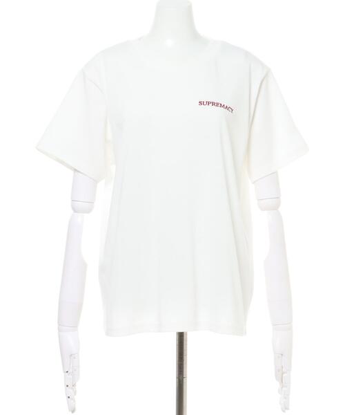 MLI'A（エムリア）の「Back4段刺繍ロゴTシャツ（Tシャツ/カットソー・レディース・ブルー/ホワイト×レッド/ホワイト×ブラック/スミクロ・M）」の9枚目の写真