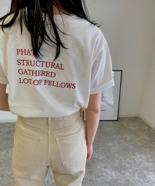 MLI'A（エムリア）の「Back4段刺繍ロゴTシャツ（Tシャツ/カットソー・レディース・ブルー/ホワイト×レッド/ホワイト×ブラック/スミクロ・M）」の7枚目の写真