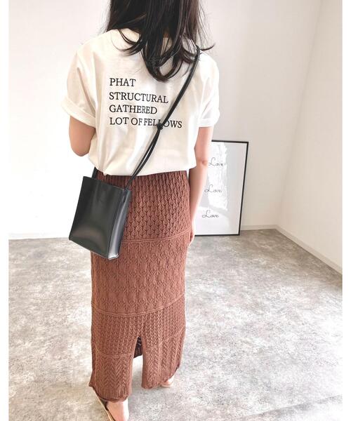 MLI'A（エムリア）の「Back4段刺繍ロゴTシャツ（Tシャツ/カットソー・レディース・ブルー/ホワイト×レッド/ホワイト×ブラック/スミクロ・M）」の14枚目の写真