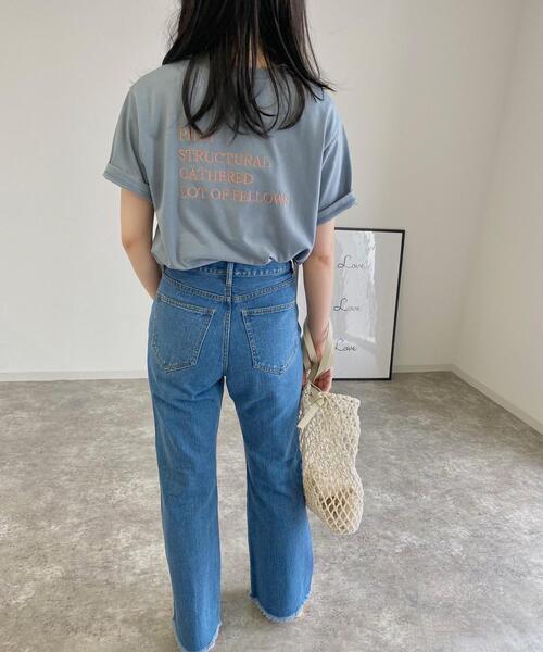 MLI'A（エムリア）の「Back4段刺繍ロゴTシャツ（Tシャツ/カットソー・レディース・ブルー/ホワイト×レッド/ホワイト×ブラック/スミクロ・M）」の17枚目の写真