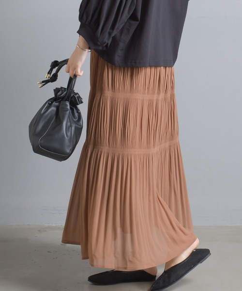 OMNES（オムネス）の「シフォンプリーツスカート（スカート・レディース・ブラック/ラベンダー/キャメル・FREE）」の16枚目の写真