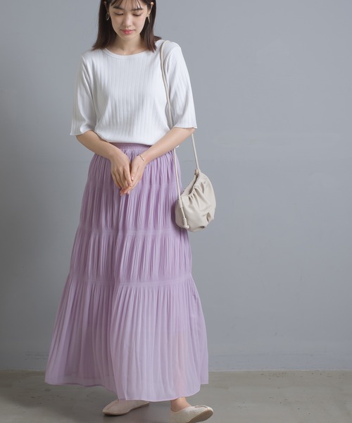 OMNES（オムネス）の「シフォンプリーツスカート（スカート・レディース・ブラック/ラベンダー/キャメル・FREE）」の12枚目の写真