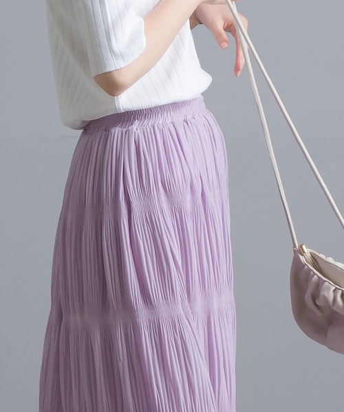 OMNES（オムネス）の「シフォンプリーツスカート（スカート・レディース・ブラック/ラベンダー/キャメル・FREE）」の14枚目の写真