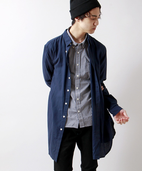 WEGO（ウィゴー）の「WEGO/ビエラロングシャツ（シャツ/ブラウス・メンズ・ホワイト/ブラック/ネイビー・LARGE/MEDIUM）」の3枚目の写真