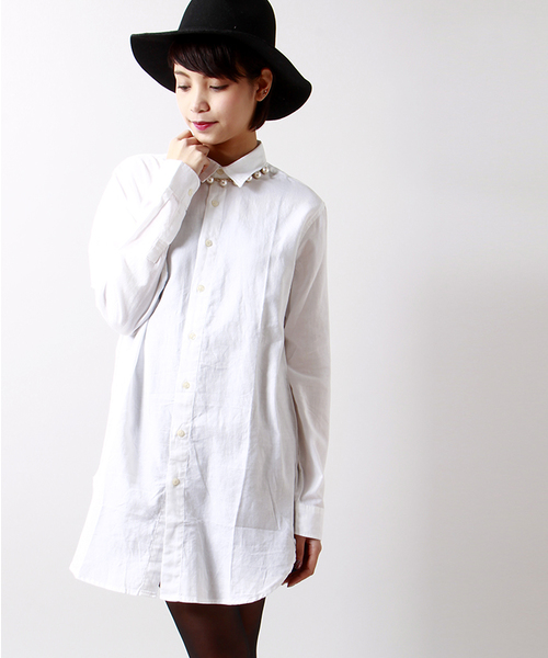 WEGO（ウィゴー）の「WEGO/ビエラロングシャツ（シャツ/ブラウス・メンズ・ホワイト/ブラック/ネイビー・LARGE/MEDIUM）」の12枚目の写真