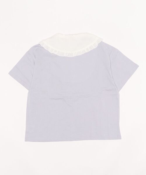 LOVETOXIC（ラブトキシック）の「衿セットカレッジロゴプリント半袖Tシャツ（Tシャツ/カットソー・キッズ・ネイビー/アイボリー/サックスブルー・M/SS/S/L）」の4枚目の写真