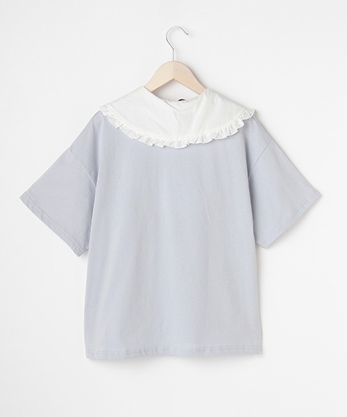 LOVETOXIC（ラブトキシック）の「衿セットカレッジロゴプリント半袖Tシャツ（Tシャツ/カットソー・キッズ・ネイビー/アイボリー/サックスブルー・M/SS/S/L）」の15枚目の写真