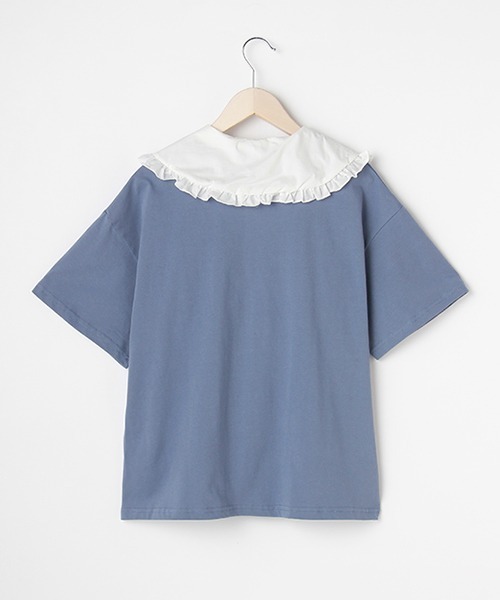 LOVETOXIC（ラブトキシック）の「衿セットカレッジロゴプリント半袖Tシャツ（Tシャツ/カットソー・キッズ・ネイビー/アイボリー/サックスブルー・M/SS/S/L）」の14枚目の写真