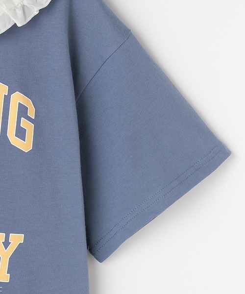 LOVETOXIC（ラブトキシック）の「衿セットカレッジロゴプリント半袖Tシャツ（Tシャツ/カットソー・キッズ・ネイビー/アイボリー/サックスブルー・M/SS/S/L）」の12枚目の写真