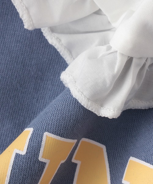 LOVETOXIC（ラブトキシック）の「衿セットカレッジロゴプリント半袖Tシャツ（Tシャツ/カットソー・キッズ・ネイビー/アイボリー/サックスブルー・M/SS/S/L）」の8枚目の写真