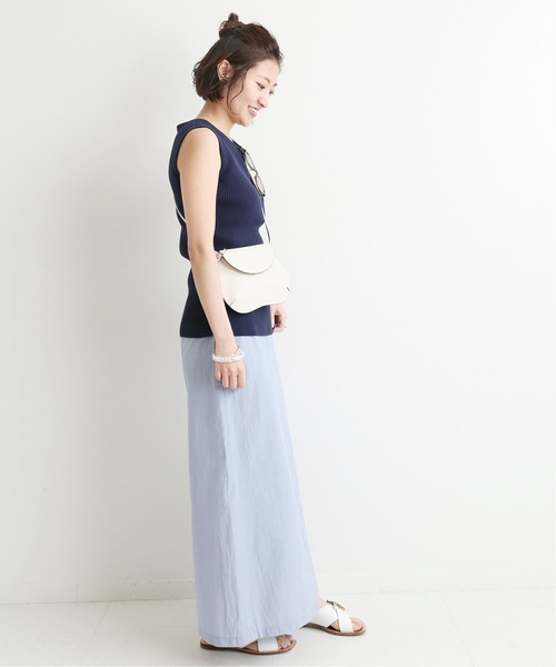 IENA（イエナ）の「RIB ニットノースリーブ◆（ニット/セーター・レディース・ネイビー/アイボリー/ピンク系その他・FREE）」の18枚目の写真