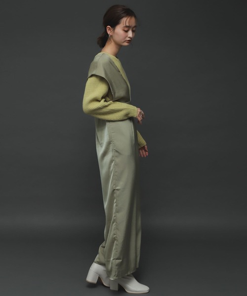 SENSE OF PLACE by URBAN RESEARCH（センスオブプレイスバイアーバンリサーチ）の「Vネックオールインワン（つなぎ/オールインワン・レディース・ブラック/ベージュ/グリーン・MEDIUM/SMALL/LARGE）」の8枚目の写真