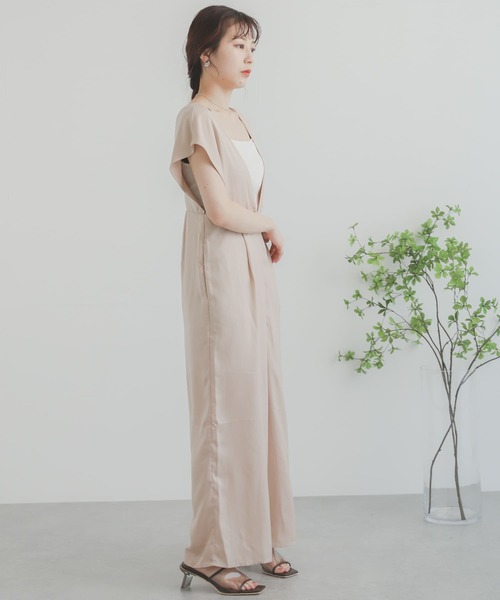 SENSE OF PLACE by URBAN RESEARCH（センスオブプレイスバイアーバンリサーチ）の「Vネックオールインワン（つなぎ/オールインワン・レディース・ブラック/ベージュ/グリーン・MEDIUM/SMALL/LARGE）」の16枚目の写真