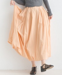 綿サテンガーゼ 吊り紐付き2重バルーンスカート