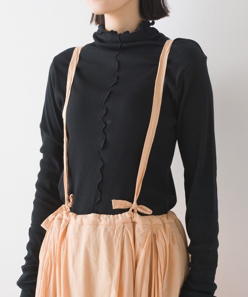 OMNES（オムネス）の「綿サテンガーゼ 吊り紐付き2重バルーンスカート（スカート・レディース・グレー系その他/サーモンピンク/チャコール・FREE）」の10枚目の写真