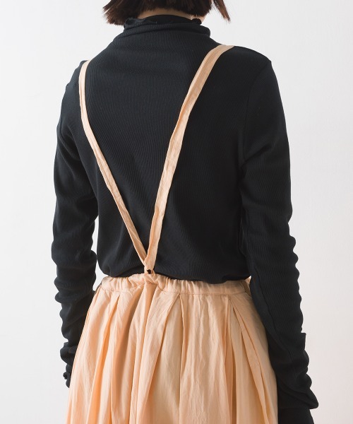 OMNES（オムネス）の「綿サテンガーゼ 吊り紐付き2重バルーンスカート（スカート・レディース・グレー系その他/サーモンピンク/チャコール・FREE）」の9枚目の写真