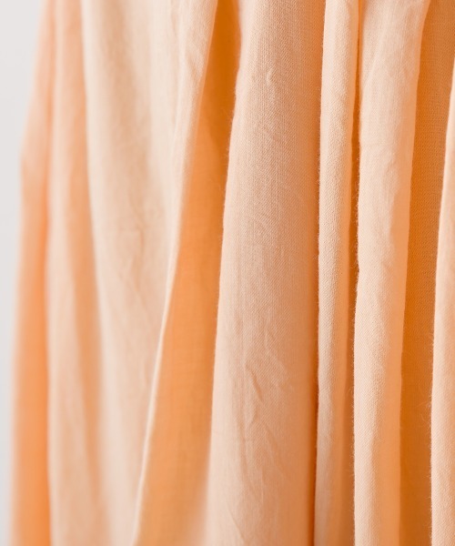 OMNES（オムネス）の「綿サテンガーゼ 吊り紐付き2重バルーンスカート（スカート・レディース・グレー系その他/サーモンピンク/チャコール・FREE）」の4枚目の写真