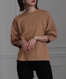 バックリボンコットントップス